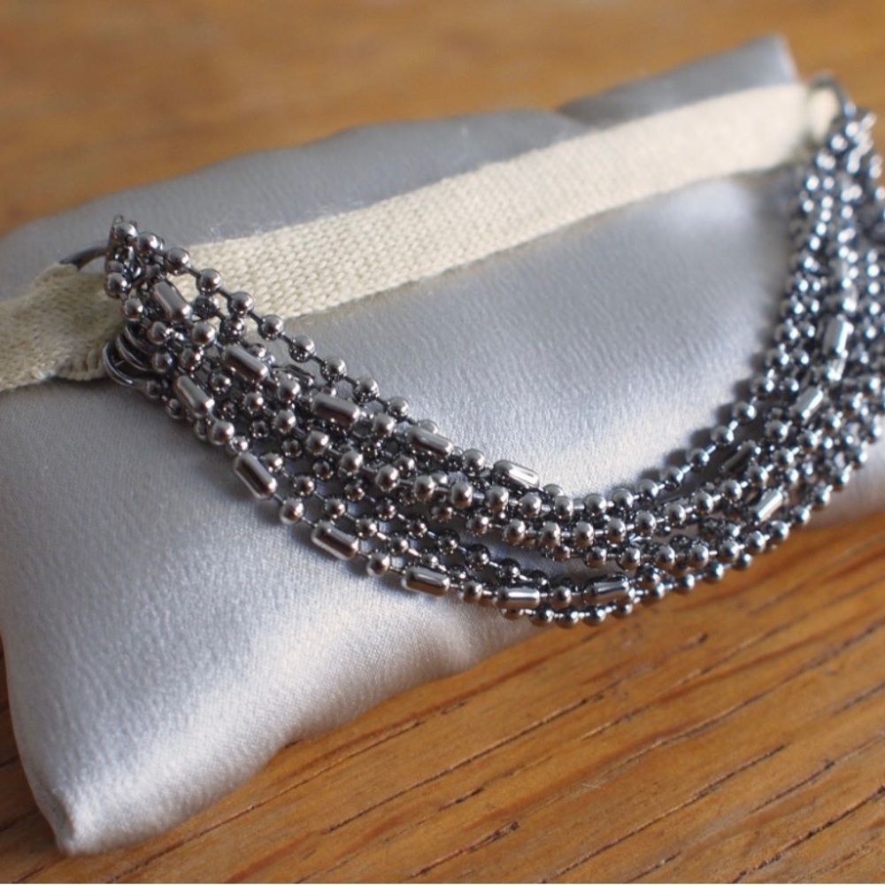 Brunello Cucinelli Chain Silver Wrap Bracelet.